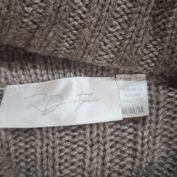 #1084 Anthropologie's RD Style Cable Knit Mini Dress/ tunic sz M - Picture 6 of 9